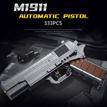 Technical military game batisbricks building block ww2 United States M1911 Pistol shooting gun toys collection bricks bullets 2024 - buy cheap