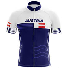 Maillot de ciclismo azul de Austria, ropa de verano para bicicleta de montaña, 100% poliéster, novedad 2024 - compra barato