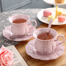 Элегантный розовый фарфоровый чайный набор Ретро Керамическая чайная чашка горшок Британский цветочный чайный горшок кружка для кафе "время пить чай" чайное время кофейная чашка 2024 - купить недорого