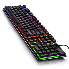 Glowing Color Light Mechanical Feel Game Keyboard Wired Backlit USB  Suitable for Desktop Computers Latop 2024 - buy cheap