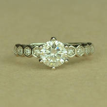 Женское Обручальное кольцо, 1 карат, цвет D, 925 пробы, серебро кольцо с алмазом Moissanites пробы 2024 - купить недорого