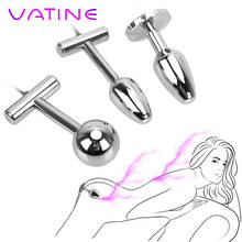 VATINE-Cuentas de Metal para masaje Anal para mujer, electrochoque, masaje de próstata, tapón Anal, punto G, productos vaginales ajustados para adultos, juguete sexual 2024 - compra barato