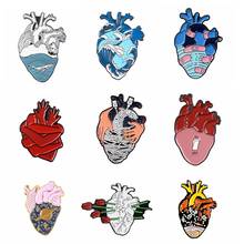 Weishuoli coração esmalte pino bonito dos desenhos animados saco distintivo jóias broches de metal atacado para mulher 2024 - compre barato