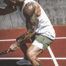 Pantalones cortos de Crossfit para hombre, 2 en 1, para correr, deportivos, de secado rápido, para entrenamiento, para correr, gimnasio, con línea de bolsillo integrada 2024 - compra barato