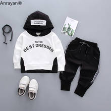 Spring Toddler Cotton Clothes Fashion 2020 Children Girls Boys Sport Hooded Jacket Pants LONG Sleeve Baby Casual Kids Tracksuits 2024 - buy cheap