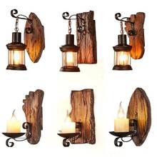 Wood Wall Lamp Vintage Wall Mounted Lamp Bathroom Decoration Modern Wood Wall Lamp Shade Light for Bar Restaurant Living Room 2024 - buy cheap