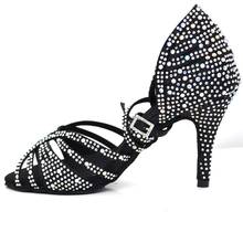 Evkood-zapatos de baile de salón para mujer, calzado con diamantes de imitación, Salsa latina, Tango, tacón alto de 8,5 cm 2024 - compra barato
