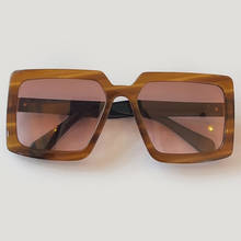 Óculos de sol feminino quadrado, óculos grande com caixa uv400 2024 - compre barato