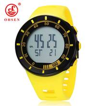 Reloj Digital de pulsera para mujer, cronómetro deportivo, a la moda, amarillo, resistente al agua, electrónico, Led, de silicona 2024 - compra barato