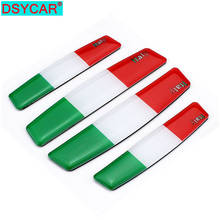 DSYCAR 4Pcs/set Italy Flag Car Door Edge Guard Strip Scratch Protector Anti-collision Trim door edge Guard Stickers 2024 - buy cheap