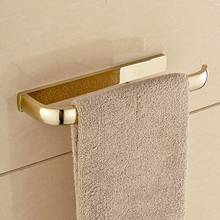 Suporte de toalha de banheiro luxuoso, de parede, quadrado, dourado, anel de toalha, acessórios de banheiro 2024 - compre barato