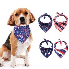 Bufandas con bandera americana para perro, pañuelos para gatos y cachorros, accesorios de aseo para mascotas pequeñas, medianas y grandes, día de la independencia 2024 - compra barato