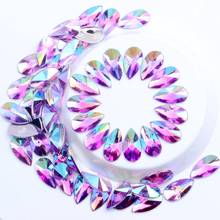 Flatback acrílico não hotfix strass 500 pçs 8x13mm lágrima gota de água em forma de muitas cores ab gemas glitter decoração pedras 2024 - compre barato