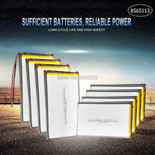 Baterias recarregáveis de li-íon li-ion, 10000mah 3.7v 8565113, li-polímero, para tablet dvd gps, dispositivo médico, 10 peças 2024 - compre barato
