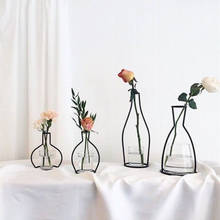 New Style Home Party Decoration Retro Iron Line Flowers Vase Metal Plant Holder Modern Solid Home Decor Nordic Styles Iron Vase 2024 - compre barato