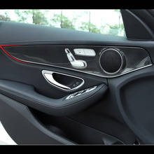 Cubierta de Panel de puerta para Mercedes Benz clase C W205 2015-18, estilo de fibra de carbono, embellecedor, 4 Uds. De ABS para automóvil Interior modificado 2024 - compra barato