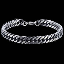 Davieslee Chain Bracelet for Men Stainless Steel Curb Cuban Link Mens Bracelets Chains Gunmetal Tone Fashion Jewelry 8mm DKBM149 2024 - buy cheap