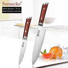 KEEMAKE-Juego de cuchillos de cocina de 8 "y 5", cuchillo utilitario alemán 1,4116, Color acero, mango de madera, afilado, corte de carne y fruta, 2 unidades 2024 - compra barato