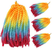 Spring Twist-extensiones de cabello sintético de 8 pulgadas, trenzas de ganchillo, color arcoíris esponjoso, ombré 2024 - compra barato