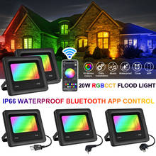 LED Flood Lights RGB Changing 20W Bluetooth APP Control Waterproof Dimmable 27 Modes Flood Lights for Landscape Stage Party D30 2024 - buy cheap