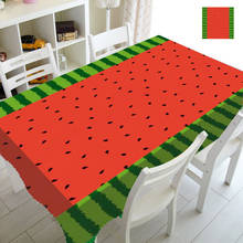 Mantel cuadrado de fruta fresca colorida para decoración del hogar, cubierta de mesa rectangular de dibujos animados de sandía de verano para cumpleaños 2024 - compra barato