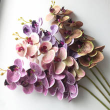 Искусственные цветы орхидеи фаленопсис, Леопардовый принт, реалистичный на ощупь, латексные высококачественные орхидеи-бабочки, стебли, растения, цветы 2024 - купить недорого