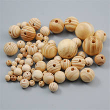 8 10 12 16 20 25mm DIY Natural Wood Beads Loose Round Unfinished Pine Wooden Stripe Spacer Beads Bracelets Jewelry Findings 2024 - buy cheap