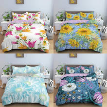 Conjunto de cama floral tropical, capa de edredom, fronha, capa de cama, queen, king 2024 - compre barato