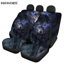 INSTANTARTS-Fundas de asiento de coche con estampado 3D de Lobo, cojín frontal suave/trasero, accesorios de moda, Protector de asiento de coche 2024 - compra barato