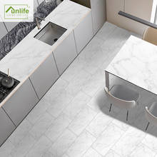 Funlife®Adesivo de mármore branco, removível, impermeável, papel de parede para cozinha, piso autoadesivo 2024 - compre barato