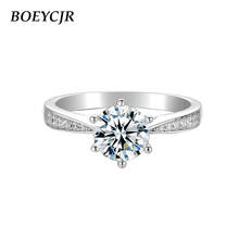 BOEYCJR 925 Silver 1ct D Color Moissanite VVS1 Elegant 6 Claws Engagement Wedding Ring For Women 2024 - buy cheap