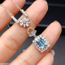 KJJEAXCMY fine jewelry natural blue topaz 925 sterling silver fashion girl pendant necklace chain support test hot selling 2024 - buy cheap