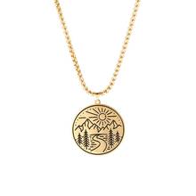 ZDM0017 Best selling 2020 latest design amulet necklace Nature Forest Sun couple round Necklace stainless steel jewelry 2024 - buy cheap