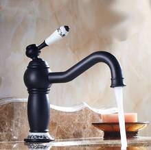 Black Oil Rubbed Brass Ceramic Base Single Handle Bathroom Kitchen Basin Sink Faucet Mixer Tap Swivel Spout Deck Mounted mnf508 2024 - buy cheap