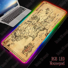 Xgz mapa do mundo rgb grande teclado gaming mousepad 7 cor led backlight xxl superfície mause almofada para computador tapete de mesa 2024 - compre barato