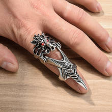 Fashion Punk Dragon Claw Finger Rings Antique Silver Color Wolf Knuckle Ring for Men Women Vintage Jewelry Anillo Hombre Bijoux 2024 - buy cheap