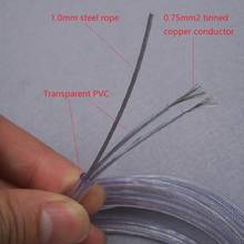 transparent 2*0.75mm power cord electric cable with 1.0mm supporting steel rope for Lighting lamps electrical wire pendant light 2024 - buy cheap