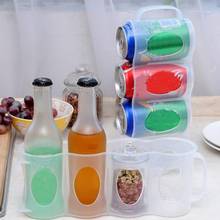 Hand Pull Can Organizer Household Space-saving Plastic Rectangular 4 Hole Storage Rack Kitchen Refrigerator Smart Food Container 2024 - buy cheap