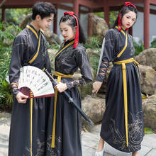 Women Traditional Hanfu Costume Stage Chinese Folk Dance Clothing National Han Dynasty Oufit Men Swordsman National Dancewear 90 2024 - buy cheap