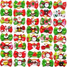 50 Pcs Dog Bows Pet Dog Grooming Accessories Products Handmade Christmas Small Dog Hair Bows Rubber Band Cat Hair Clips Boutique 2024 - buy cheap