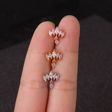 1PC  Hot Gift Crown Flower Spirit  Women Drop Earrings Shiny White Zircon Exquisite Versatile Female Earring Fashion Jewelry 2024 - buy cheap