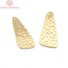 (33655)10PCS 25*10MM 24K Gold Color Brass Dot Pattern Irregular Shape Charms High Quality Jewelry Findings Accessories wholesale 2024 - buy cheap