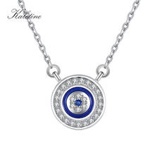 KALETINE 925 Sterling Silver Necklace Women Luck Blue Evil Eye Charm CZ Pendant Long Chain Necklaces Turkish Mens Jewelry Choker 2024 - buy cheap