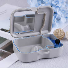 Denture false teeth storage box case with mirror and clean brush appliance 2024 - buy cheap