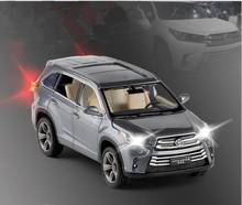 1:32 alloy back car model,2018 Toyota Highlander SUV car model,6 door car toys,simulation sound and light,free shipping 2024 - buy cheap