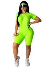 Casual o neck summer tracksuit solid color sexy 2 pieces outfits for women short sleeve set DLD9029 2024 - buy cheap