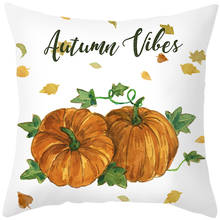 Funda de almohada con forma de calabaza para decoración del hogar, funda de cojín con diseño navideño, Día de Acción de Gracias, ideal para sofá, 45x45cm 2024 - compra barato