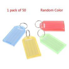 New 50pcs Plastic Key ID Label Tags with Split Ring Keyring Name Address Hiking Window Luggage Card 2024 - buy cheap