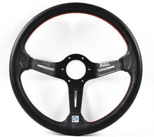 Aluminum ND 14inch Real Leather Steering Wheel Drift Sport Steering Wheels  carbon fiber look 2024 - buy cheap