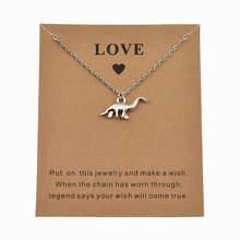 New Cute Animal Dinosaur Pendant Necklace with Wish Card Love Gifts for Women Girls Unique Dinosaur Charm Chain Necklace Jewelry 2024 - buy cheap